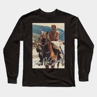 Townes Van Zandt - Retro On Horse Fan Art Long Sleeve T-Shirt